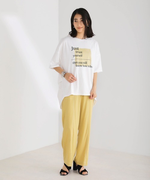 Bou Jeloud(ブージュルード)の「コットンロゴオーバーTシャツ(Tシャツ/カットソー・レディース・ブラック/ベージュ/オフホワイト・FREE)」の6枚目の写真