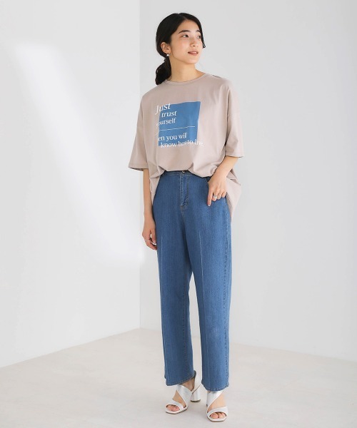 Bou Jeloud(ブージュルード)の「コットンロゴオーバーTシャツ(Tシャツ/カットソー・レディース・ブラック/ベージュ/オフホワイト・FREE)」の9枚目の写真