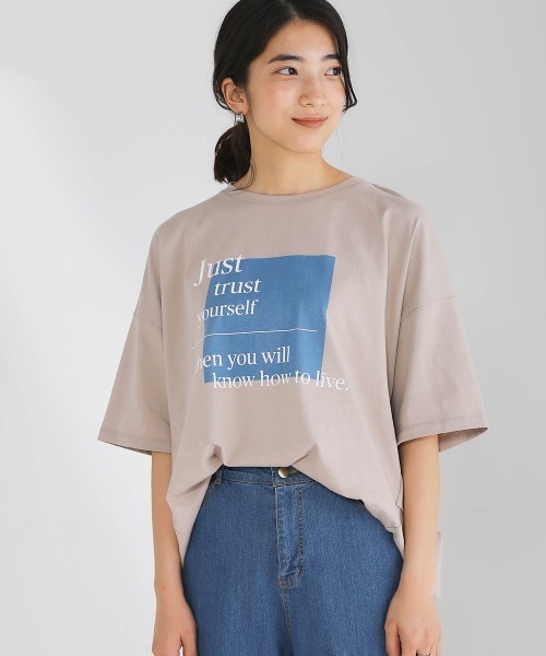 Bou Jeloud(ブージュルード)の「コットンロゴオーバーTシャツ(Tシャツ/カットソー・レディース・ブラック/ベージュ/オフホワイト・FREE)」の10枚目の写真