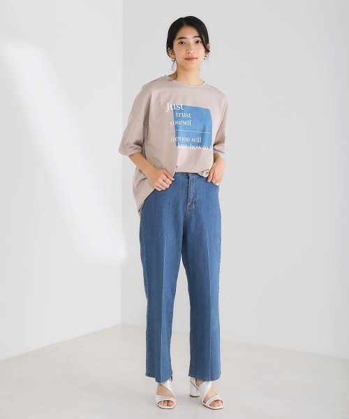 Bou Jeloud(ブージュルード)の「コットンロゴオーバーTシャツ(Tシャツ/カットソー・レディース・ブラック/ベージュ/オフホワイト・FREE)」の12枚目の写真
