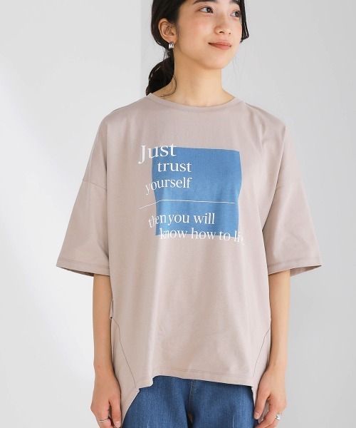 Bou Jeloud(ブージュルード)の「コットンロゴオーバーTシャツ(Tシャツ/カットソー・レディース・ブラック/ベージュ/オフホワイト・FREE)」の14枚目の写真