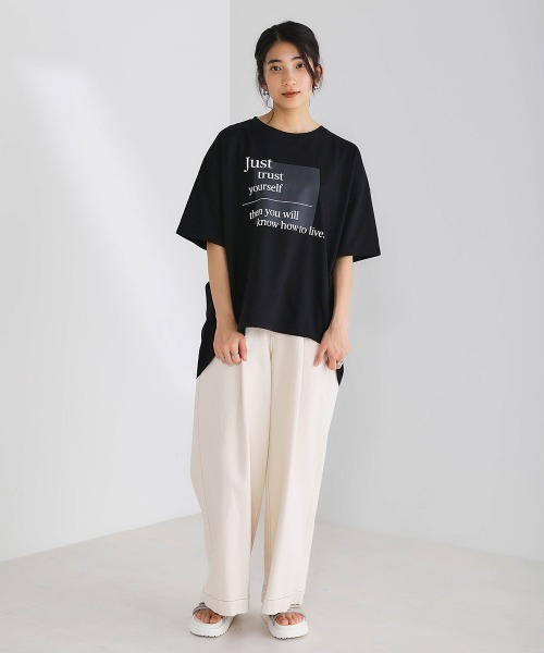Bou Jeloud(ブージュルード)の「コットンロゴオーバーTシャツ(Tシャツ/カットソー・レディース・ブラック/ベージュ/オフホワイト・FREE)」の17枚目の写真