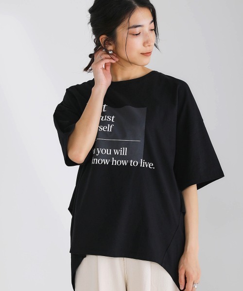 Bou Jeloud(ブージュルード)の「コットンロゴオーバーTシャツ(Tシャツ/カットソー・レディース・ブラック/ベージュ/オフホワイト・FREE)」の18枚目の写真