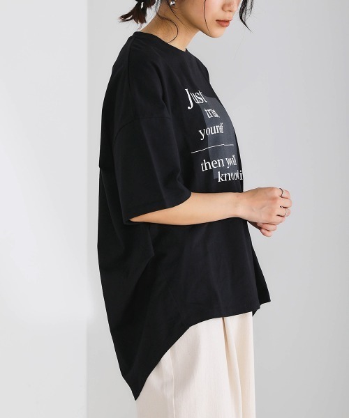 Bou Jeloud(ブージュルード)の「コットンロゴオーバーTシャツ(Tシャツ/カットソー・レディース・ブラック/ベージュ/オフホワイト・FREE)」の19枚目の写真