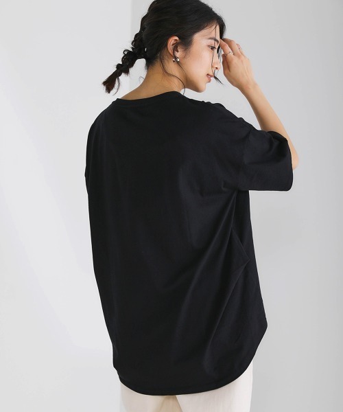 Bou Jeloud(ブージュルード)の「コットンロゴオーバーTシャツ(Tシャツ/カットソー・レディース・ブラック/ベージュ/オフホワイト・FREE)」の21枚目の写真