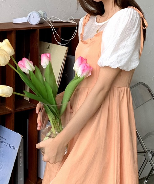 Girly Doll(ガーリードール)の「パフスリーブドッキングワンピース(ワンピース・レディース・ブラック/オレンジ・S/M)」の15枚目の写真