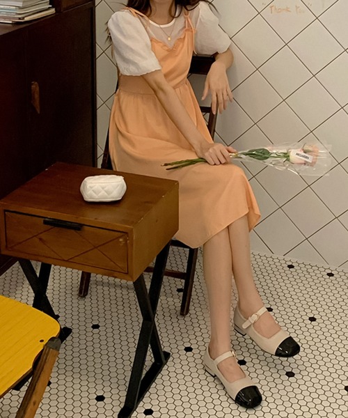 Girly Doll(ガーリードール)の「パフスリーブドッキングワンピース(ワンピース・レディース・ブラック/オレンジ・S/M)」の19枚目の写真