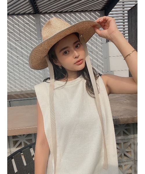 TRUNC（トランクエイティーエイト）の「WIDE BAO HAT（ハット・レディース・グレイッシュベージュ/アイボリー・FREE）」の4枚目の写真
