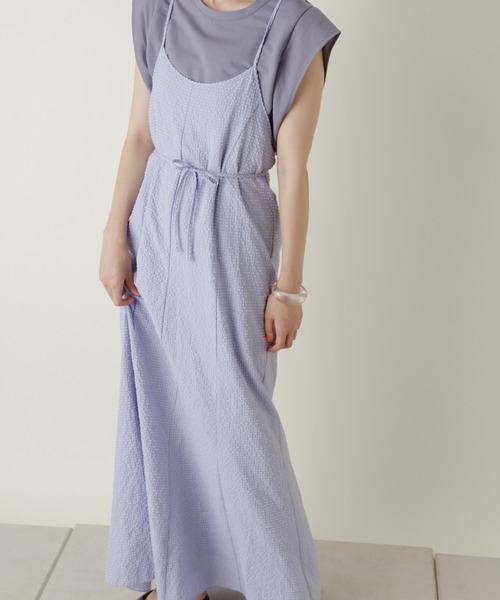 Kastane（カスタネ）の「wovenマーメイドキャミワンピース（ワンピース・レディース・ダークグリーン/パープル/グリーン/アイボリー/ブラウン・FREE）」の5枚目の写真