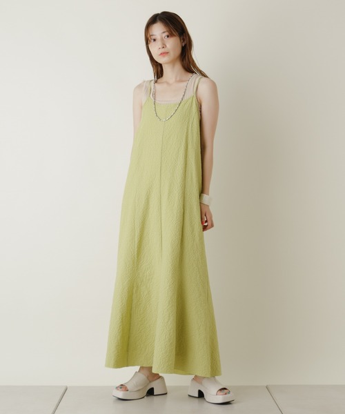 Kastane（カスタネ）の「wovenマーメイドキャミワンピース（ワンピース・レディース・ダークグリーン/パープル/グリーン/アイボリー/ブラウン・FREE）」の13枚目の写真