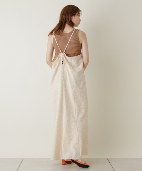 Kastane（カスタネ）の「wovenマーメイドキャミワンピース（ワンピース・レディース・ダークグリーン/パープル/グリーン/アイボリー/ブラウン・FREE）」の8枚目の写真