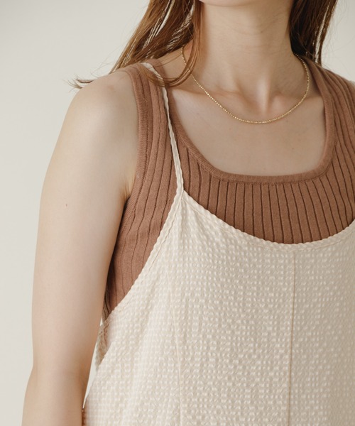 Kastane（カスタネ）の「wovenマーメイドキャミワンピース（ワンピース・レディース・ダークグリーン/パープル/グリーン/アイボリー/ブラウン・FREE）」の18枚目の写真