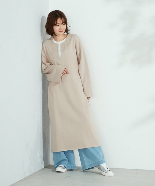 Purple&Yellow（パープルアンドイエロー）の「裏毛カフタンワンピース（ワンピース・レディース・ダークブラウン/ベージュ・SMALL/MEDIUM）」の2枚目の写真