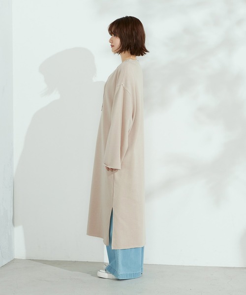 Purple&Yellow（パープルアンドイエロー）の「裏毛カフタンワンピース（ワンピース・レディース・ダークブラウン/ベージュ・SMALL/MEDIUM）」の14枚目の写真