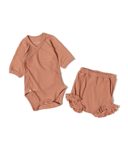 B:MING by BEAMS（ビーミングバイビームス）の「B:MING by BEAMS / オーガニックコットン ロンパース＋ショーツ セット（ロンパース・キッズ・ミント/レッド系その他2・ONE SIZE）」の2枚目の写真