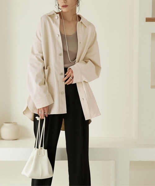 titivate(ティティベイト)の「オーバーサイズワークジャケット(その他アウター・レディース・ベージュ/カーキ/ナチュラル・M/S)」の5枚目の写真