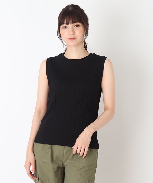 Cutie Blonde（キューティーブロンド）の「◆【S-L】ワイドリブタンクトップ（タンクトップ・レディース・ブラック/ベージュ/オフホワイト・01/02/03）」の3枚目の写真