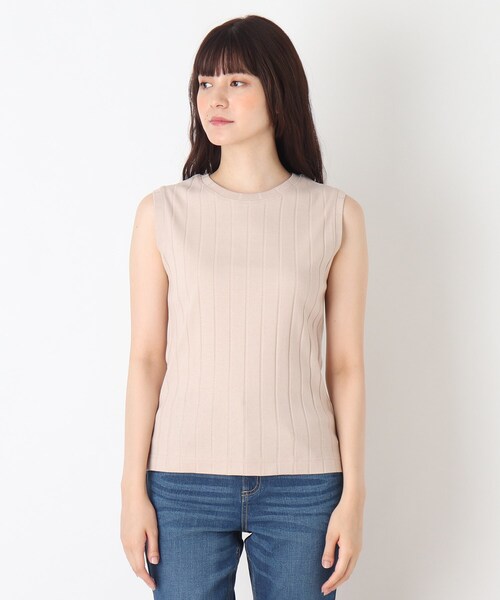 Cutie Blonde（キューティーブロンド）の「◆【S-L】ワイドリブタンクトップ（タンクトップ・レディース・ブラック/ベージュ/オフホワイト・01/02/03）」の4枚目の写真