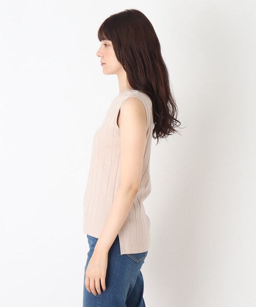 Cutie Blonde（キューティーブロンド）の「◆【S-L】ワイドリブタンクトップ（タンクトップ・レディース・ブラック/ベージュ/オフホワイト・01/02/03）」の5枚目の写真