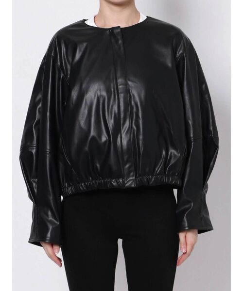 ELENDEEK（エレンディーク）の「フェイクレザーブルゾン（ブルゾン・レディース・ブラック/ライトベージュ・FREE）」の12枚目の写真