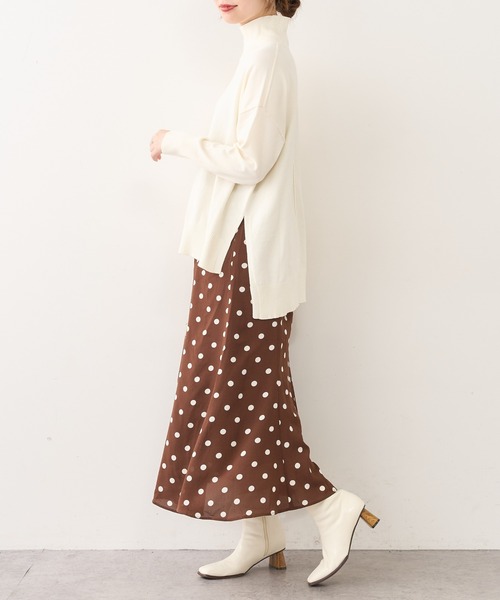 natural couture（ナチュラルクチュール）の「【大好評リバイバルアイテム】もちもちゆるっとハイネックニット（ニット/セーター・レディース・ブラック/ピンク/モカ/ライトベージュ/カーキ/アイボリー・FREE）」の7枚目の写真