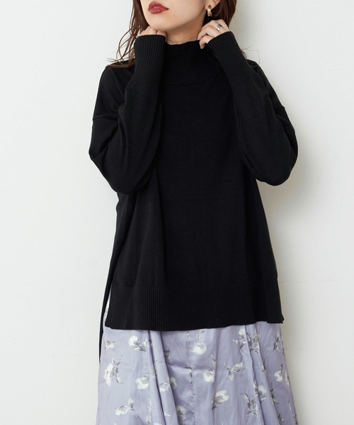 natural couture（ナチュラルクチュール）の「【大好評リバイバルアイテム】もちもちゆるっとハイネックニット（ニット/セーター・レディース・ブラック/ピンク/モカ/ライトベージュ/カーキ/アイボリー・FREE）」の12枚目の写真