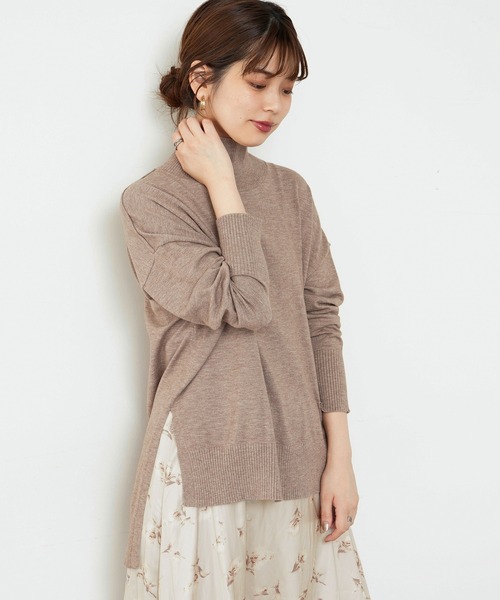 natural couture（ナチュラルクチュール）の「【大好評リバイバルアイテム】もちもちゆるっとハイネックニット（ニット/セーター・レディース・ブラック/ピンク/モカ/ライトベージュ/カーキ/アイボリー・FREE）」の17枚目の写真