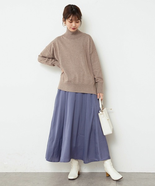 natural couture（ナチュラルクチュール）の「【大好評リバイバルアイテム】もちもちゆるっとハイネックニット（ニット/セーター・レディース・ブラック/ピンク/モカ/ライトベージュ/カーキ/アイボリー・FREE）」の20枚目の写真