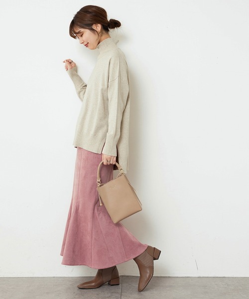 natural couture（ナチュラルクチュール）の「【大好評リバイバルアイテム】もちもちゆるっとハイネックニット（ニット/セーター・レディース・ブラック/ピンク/モカ/ライトベージュ/カーキ/アイボリー・FREE）」の22枚目の写真