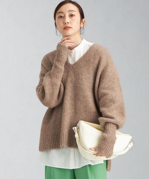 green label relaxing(グリーンレーベルリラクシング)の「YAK MIX 袖ボリューム プルオーバー ニット(ニット/セーター・レディース・ベージュ/ナチュラル・FREE)」の2枚目の写真