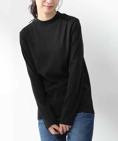 Honeys(ハニーズ)の「ハイネックTシャツ(Tシャツ/カットソー・レディース・ライトベージュ/ダークベージュ/ブラック/ボルドー/スミクロ/ブルーグレー/ピンク系その他・M/L/S)」の2枚目の写真