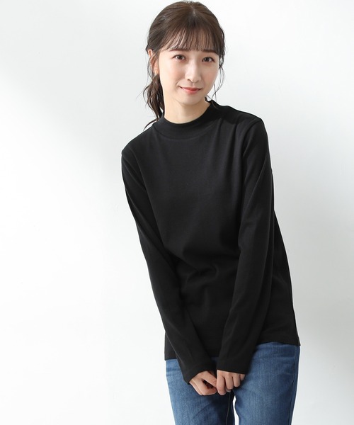 Honeys(ハニーズ)の「ハイネックTシャツ(Tシャツ/カットソー・レディース・ライトベージュ/ダークベージュ/ブラック/ボルドー/スミクロ/ブルーグレー/ピンク系その他・M/L/S)」の9枚目の写真