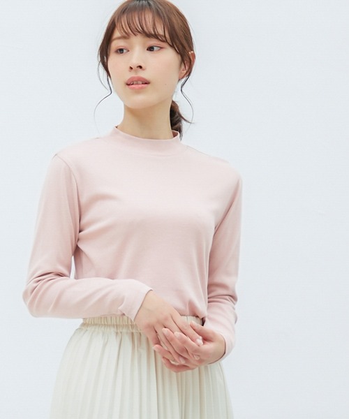 Honeys(ハニーズ)の「ハイネックTシャツ(Tシャツ/カットソー・レディース・ライトベージュ/ダークベージュ/ブラック/ボルドー/スミクロ/ブルーグレー/ピンク系その他・M/L/S)」の19枚目の写真