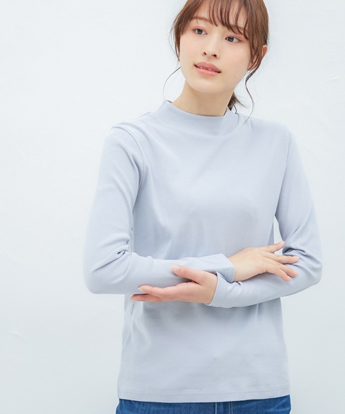 Honeys(ハニーズ)の「ハイネックTシャツ(Tシャツ/カットソー・レディース・ライトベージュ/ダークベージュ/ブラック/ボルドー/スミクロ/ブルーグレー/ピンク系その他・M/L/S)」の13枚目の写真