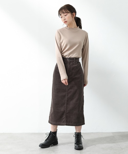 Honeys(ハニーズ)の「ハイネックTシャツ(Tシャツ/カットソー・レディース・ライトベージュ/ダークベージュ/ブラック/ボルドー/スミクロ/ブルーグレー/ピンク系その他・M/L/S)」の16枚目の写真