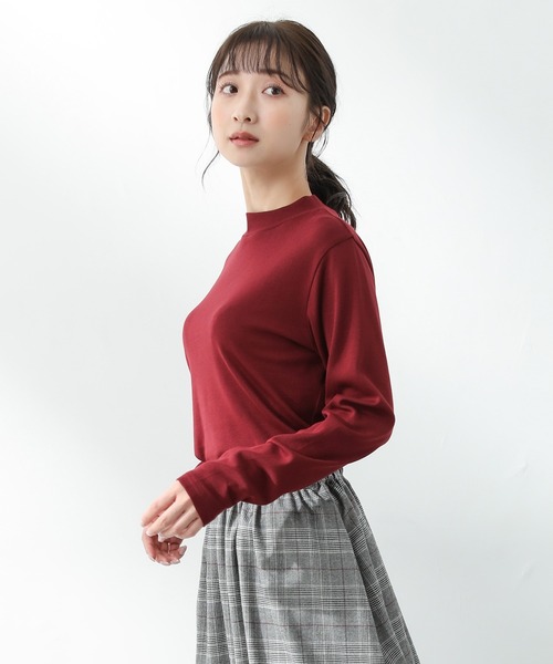 Honeys(ハニーズ)の「ハイネックTシャツ(Tシャツ/カットソー・レディース・ライトベージュ/ダークベージュ/ブラック/ボルドー/スミクロ/ブルーグレー/ピンク系その他・M/L/S)」の22枚目の写真