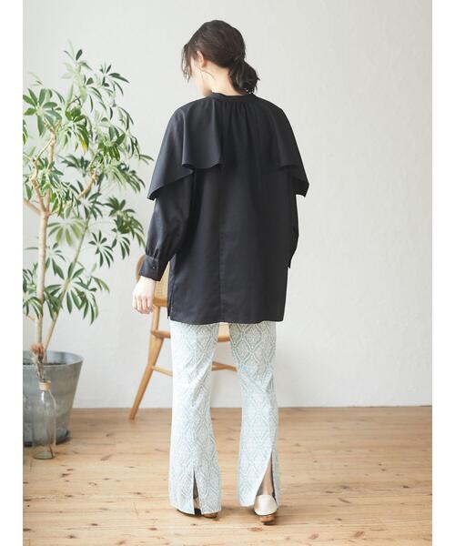 Green　Parks（グリーンパークス）の「・novem9 ダマスクガラバックスリットパンツ＊（その他パンツ・レディース・ブラック/グリーン/ベージュ・FREE）」の10枚目の写真