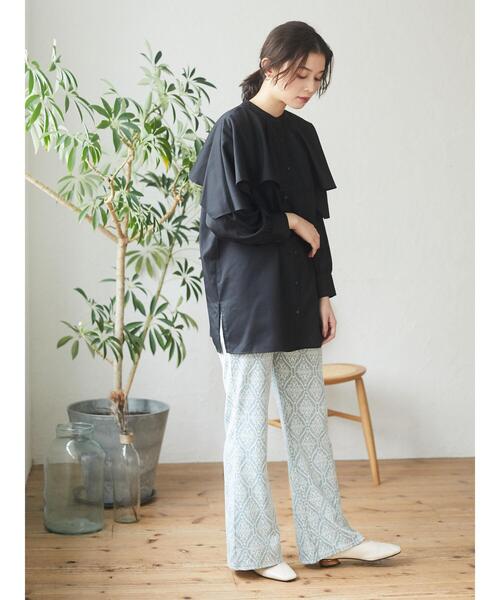 Green　Parks（グリーンパークス）の「・novem9 ダマスクガラバックスリットパンツ＊（その他パンツ・レディース・ブラック/グリーン/ベージュ・FREE）」の16枚目の写真