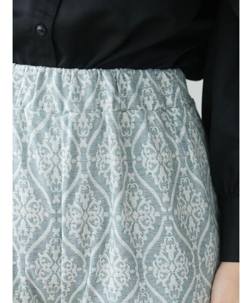 Green　Parks（グリーンパークス）の「・novem9 ダマスクガラバックスリットパンツ＊（その他パンツ・レディース・ブラック/グリーン/ベージュ・FREE）」の8枚目の写真