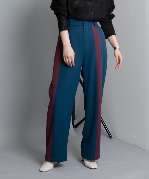 Eimee Law（エイミーロウ）の「バイカラーパンツ（その他パンツ・レディース・グリーン/ダークブルー/ブラック/アイボリー/ライトイエロー/ネイビー・38）」の6枚目の写真