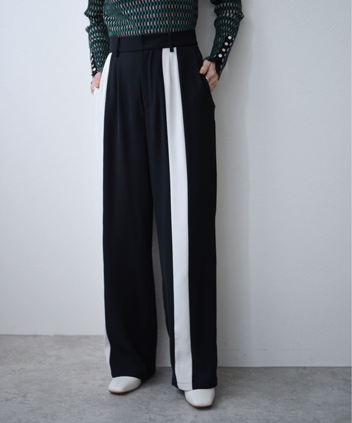 Eimee Law（エイミーロウ）の「バイカラーパンツ（その他パンツ・レディース・グリーン/ダークブルー/ブラック/アイボリー/ライトイエロー/ネイビー・38）」の7枚目の写真