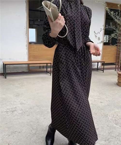 セール 小柄 衿リボン ウエストマーク フレアワンピース ワンピース Dream Garden ドリームガーデン のファッション通販 Zozotown