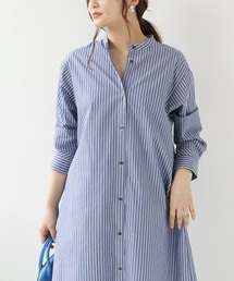 Simplicite | バンドカラーロング シャツワンピース◆(ワンピース)