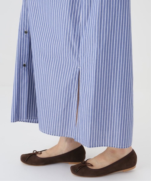 Simplicite（サンプリシテ）の「バンドカラーロング シャツワンピース◆（ワンピース・レディース・ブラック/ブルー系その他・FREE）」の12枚目の写真