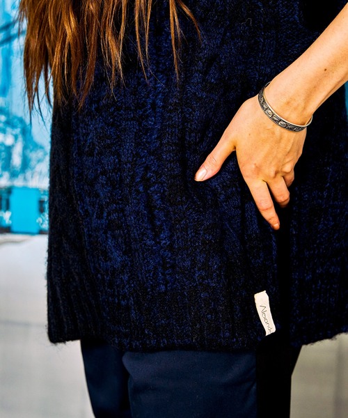 AlexanderLeeChang（アレキサンダーリーチャン）の「AlexanderLeeChang アレキサンダーリーチャン / BIG KNIT VEST ビッグシルエットケーブルニットベスト / AC062103（ベスト・メンズ・グレー/バーガンディー/ブラック・3/2）」の6枚目の写真