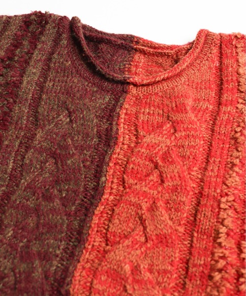 AlexanderLeeChang（アレキサンダーリーチャン）の「AlexanderLeeChang アレキサンダーリーチャン / BIG KNIT VEST ビッグシルエットケーブルニットベスト / AC062103（ベスト・メンズ・グレー/バーガンディー/ブラック・3/2）」の20枚目の写真