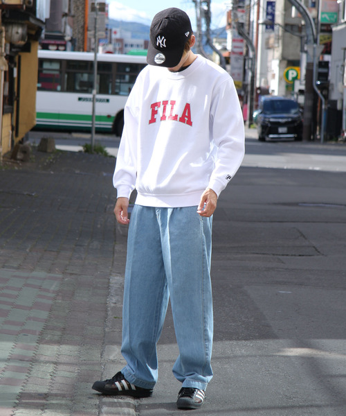 FILA(フィラ)の「【別注】 【FILA】 肉厚 カレッジロゴ 裏起毛 長袖 スウェット トレーナー(スウェット・レディース・ホワイト/ネイビー/オートミール/杢グレー/ブラック・MEDIUM/LARGE/X-LARGE)」の7枚目の写真