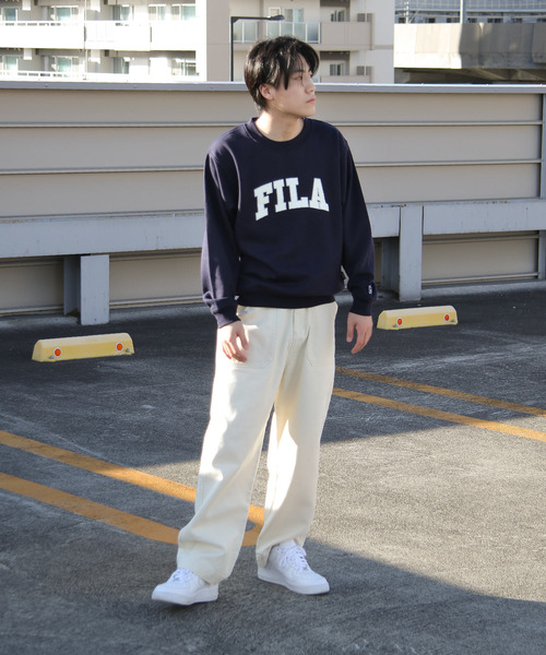 FILA(フィラ)の「【別注】 【FILA】 肉厚 カレッジロゴ 裏起毛 長袖 スウェット トレーナー(スウェット・レディース・ホワイト/ネイビー/オートミール/杢グレー/ブラック・MEDIUM/LARGE/X-LARGE)」の13枚目の写真