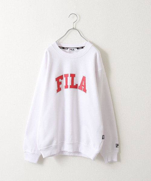 FILA(フィラ)の「【別注】 【FILA】 肉厚 カレッジロゴ 裏起毛 長袖 スウェット トレーナー(スウェット・レディース・ホワイト/ネイビー/オートミール/杢グレー/ブラック・MEDIUM/LARGE/X-LARGE)」の18枚目の写真