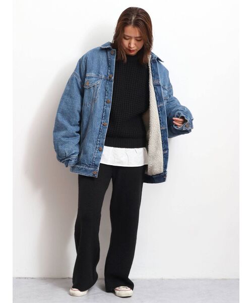 Ungrid（アングリッド）の「【WEB限定】ニットストレートパンツ（その他パンツ・レディース・ブラック/アイボリー/モカ・FREE）」の9枚目の写真